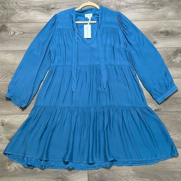 Honorine‎ Camille Trapeze Short Dress Shadow Blue Size Medium - Picture 1 of 9